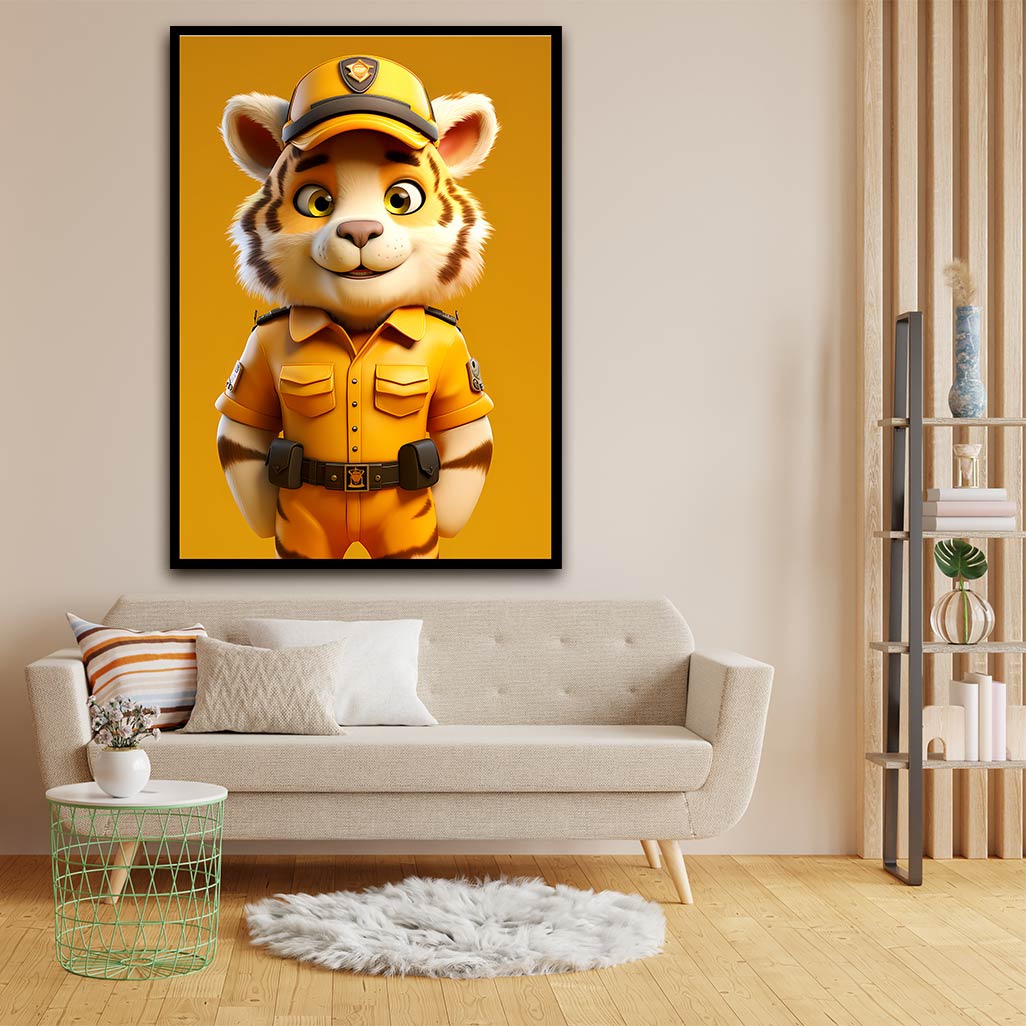 Police Tiger acrylic canvas Frames