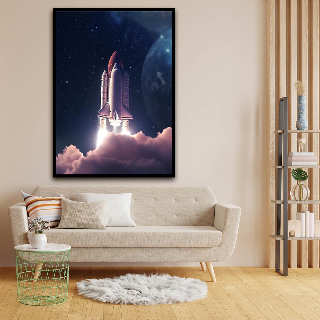 Flying Rocket acrylic canvas Frames