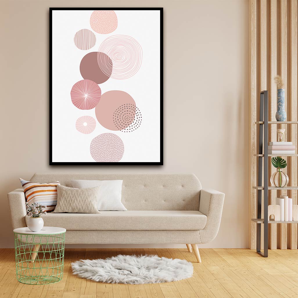 Pastel Pink Abstract acrylic canvas Frames