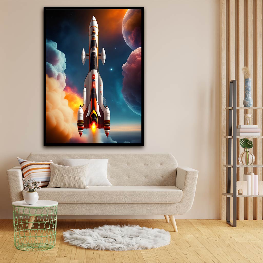 Space Rocket acrylic canvas Frames