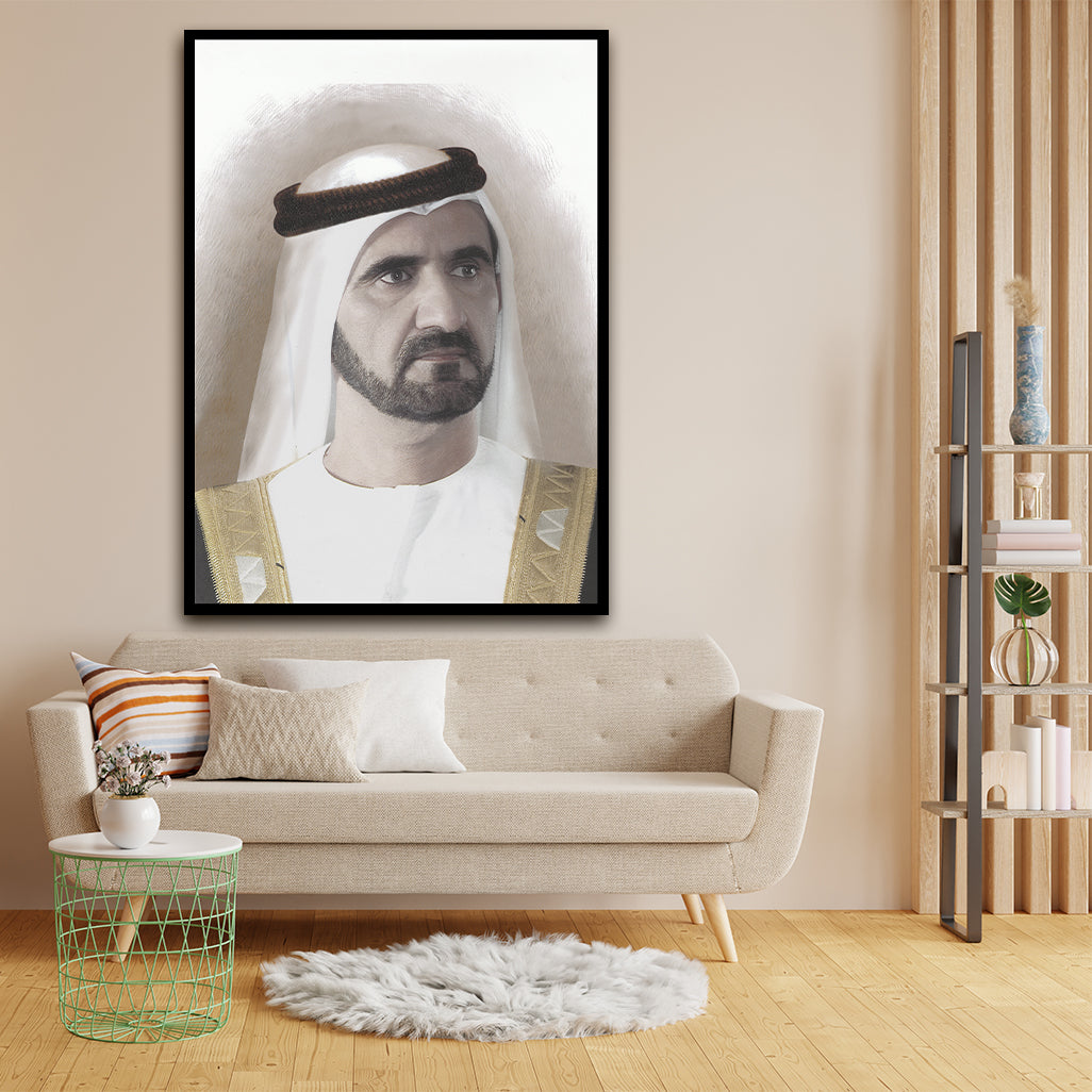 Sheikh Mohammed bin Rashid Al Maktoum. acrylic canvas Frames