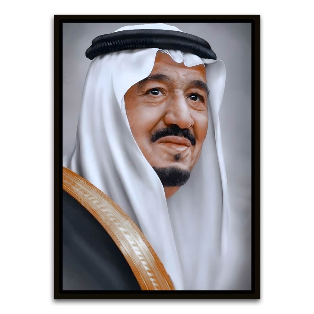 Salman bin Abdulaziz Al Saud Black Canvas frame acrylic canvas Frames