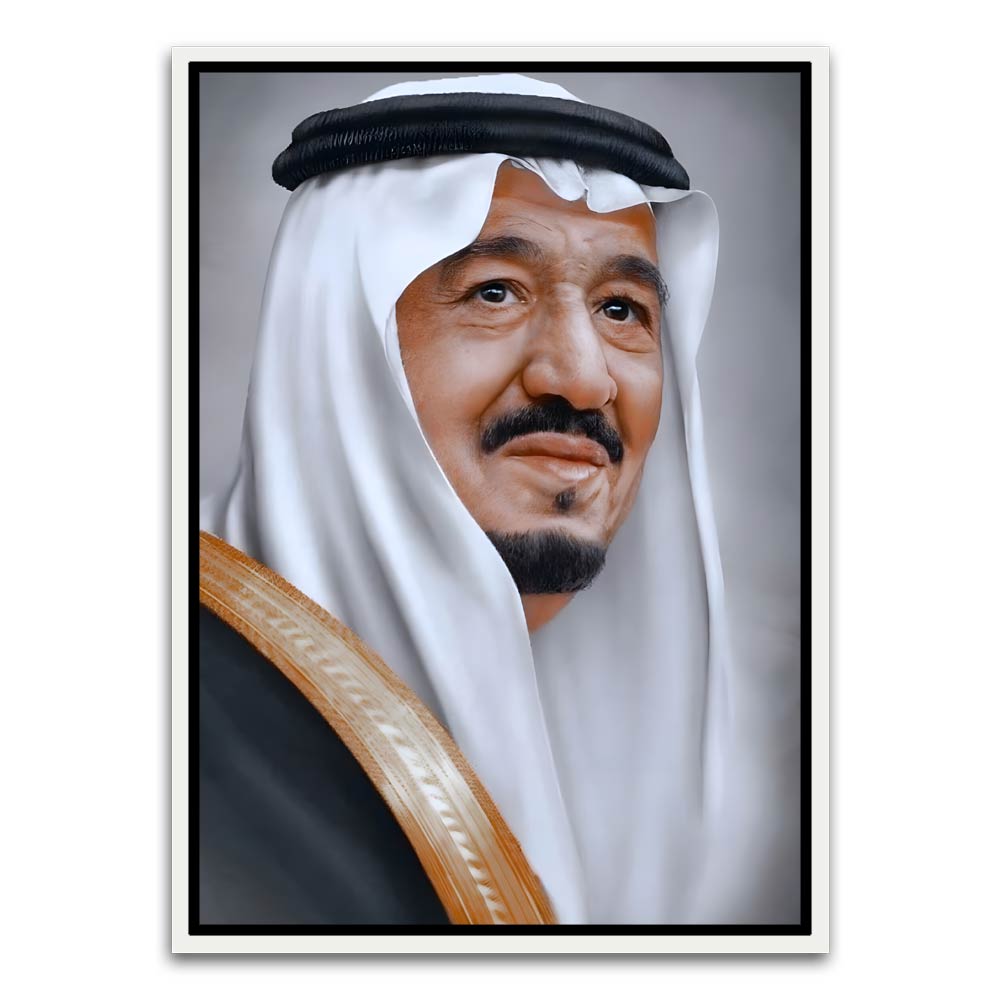 Salman bin Abdulaziz Al Saud White Canvas frame acrylic canvas Frames