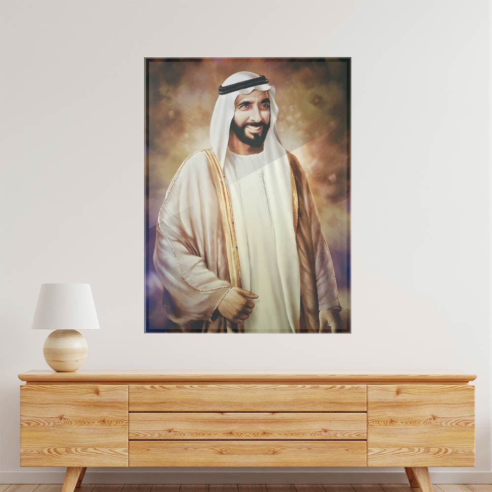 Sheikh Zayed Bin Sultan Al Nahyan Acrylic acrylic canvas Frames