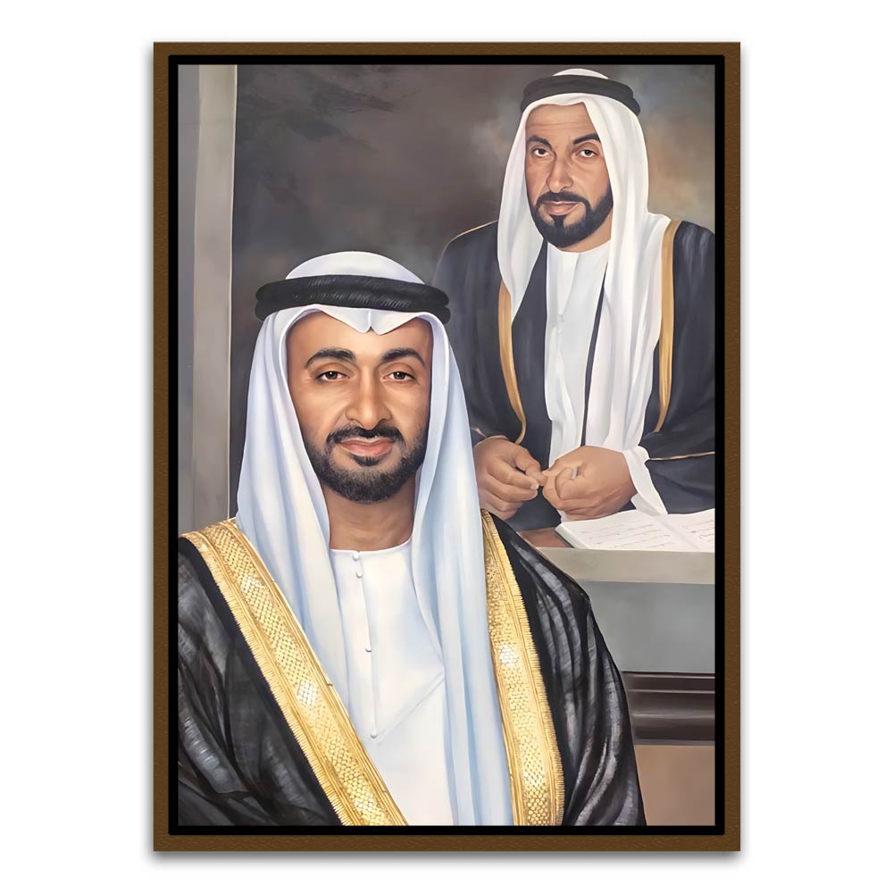 UAE leaders Brown Canvas frame acrylic canvas Frames