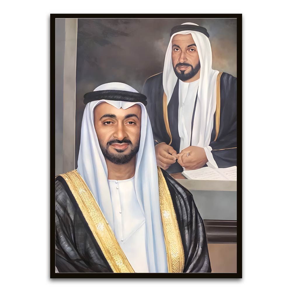 UAE leaders Black Printed frame acrylic canvas Frames