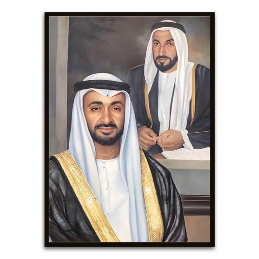 UAE leaders Black Printed frame acrylic canvas Frames