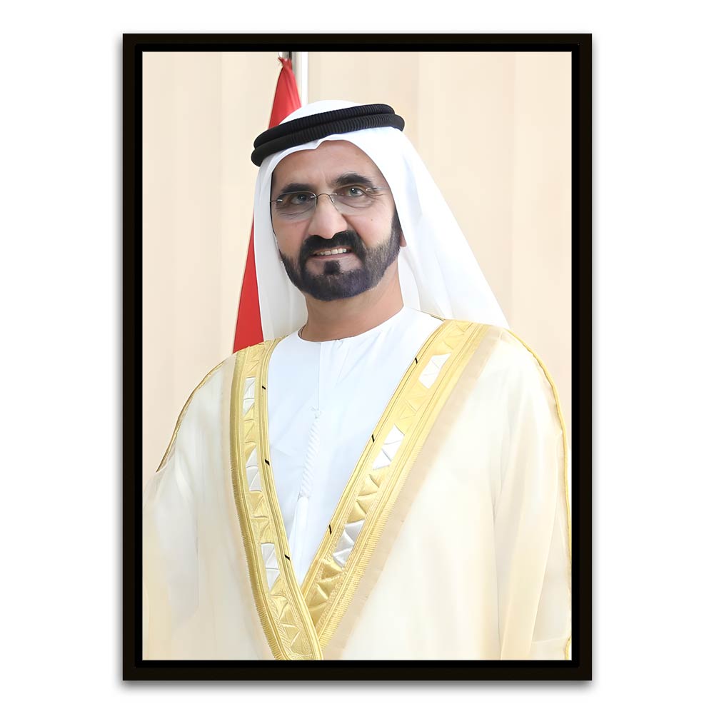 Sheikh Mohammed Bin Rashid Al Maktoum Black Canvas frame acrylic canvas Frames