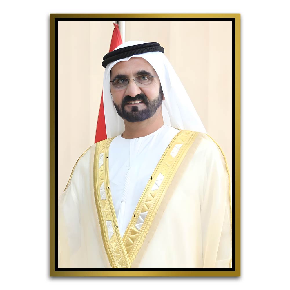 Sheikh Mohammed Bin Rashid Al Maktoum Gold Canvas frame acrylic canvas Frames