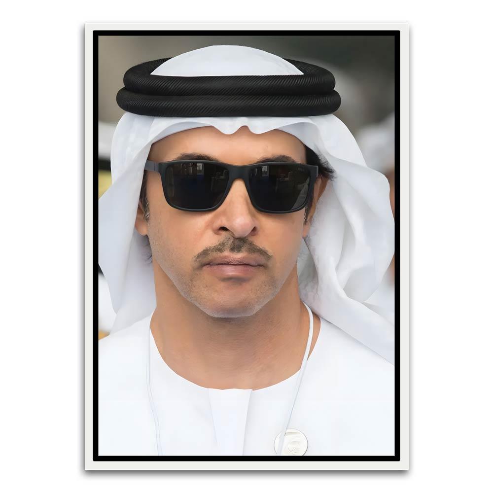 Sheikh Khaled bin Mohamed bin Zayed Al Nahyan White Canvas frame acrylic canvas Frames