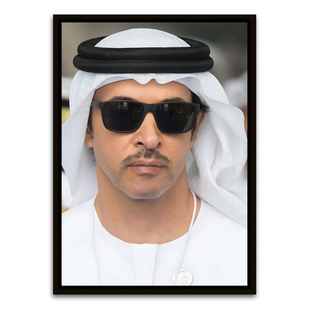 Sheikh Khaled bin Mohamed bin Zayed Al Nahyan Black Canvas frame acrylic canvas Frames