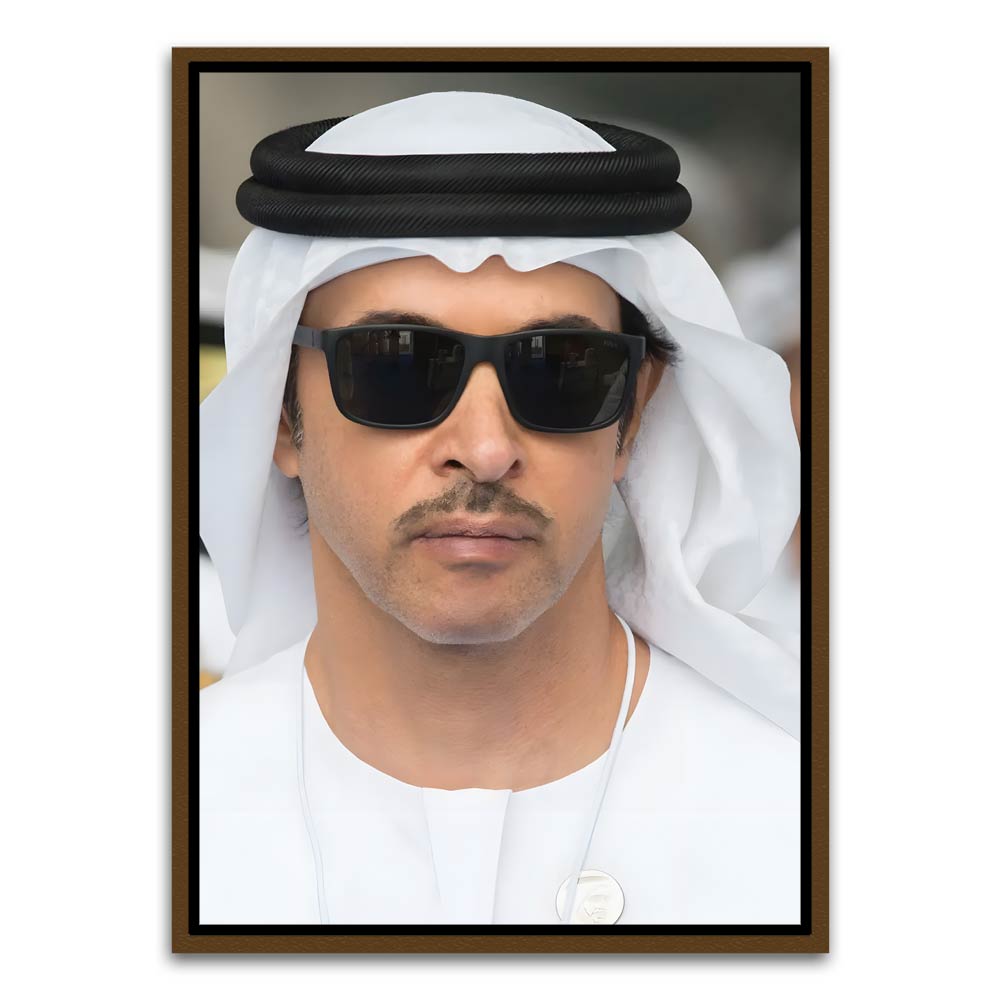 Sheikh Khaled bin Mohamed bin Zayed Al Nahyan Brown Canvas frame acrylic canvas Frames