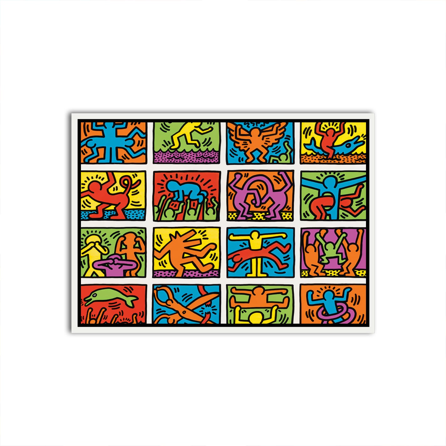 Vibrant Mosaic of Life White Canvas frame acrylic canvas Frames