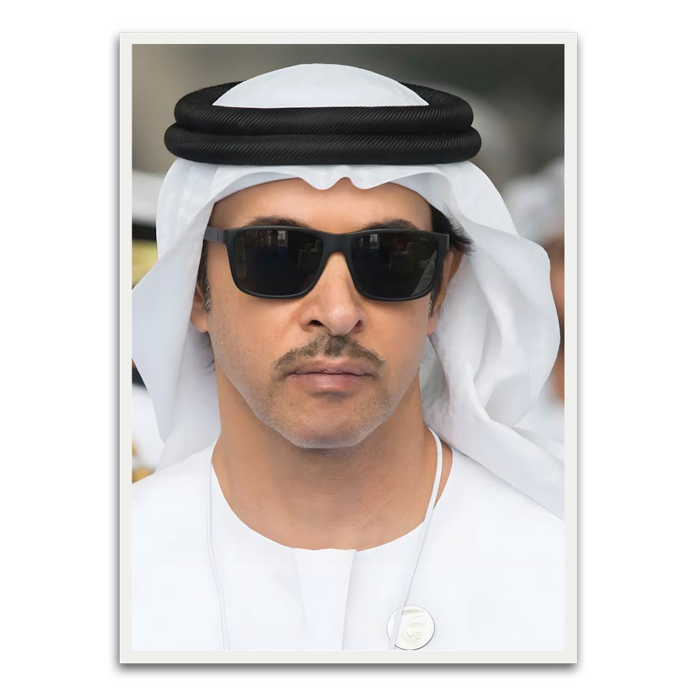 Sheikh Khaled bin Mohamed bin Zayed Al Nahyan White Printed frame acrylic canvas Frames