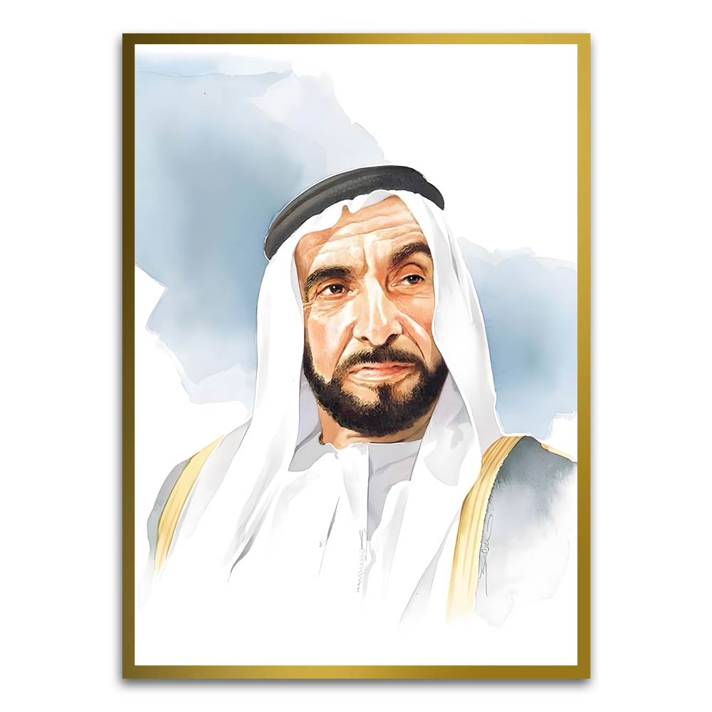 Sheikh Zayed Bin Sultan Al Nahyan Printed frame acrylic canvas Frames