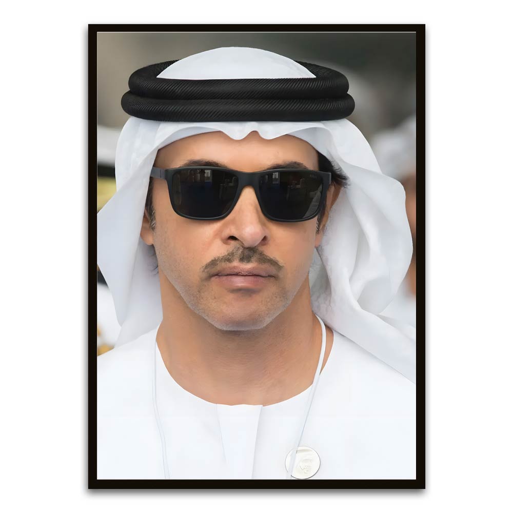 Sheikh Khaled bin Mohamed bin Zayed Al Nahyan Black Printed frame acrylic canvas Frames