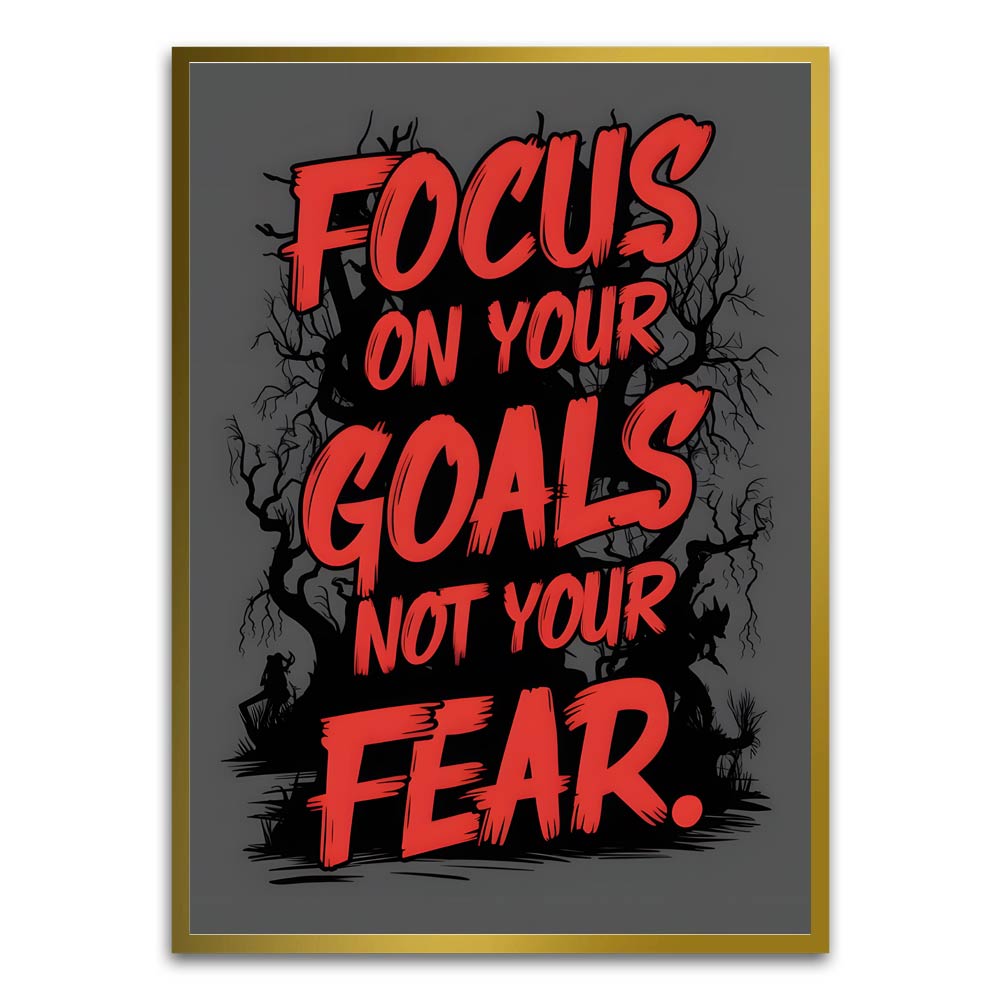 Focus on your goals Gold Printed frame acrylic canvas Frames