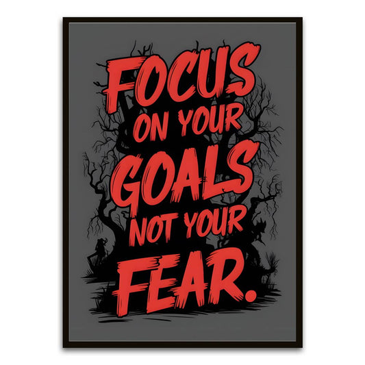 Focus on your goals Black Printed frame acrylic canvas Frames