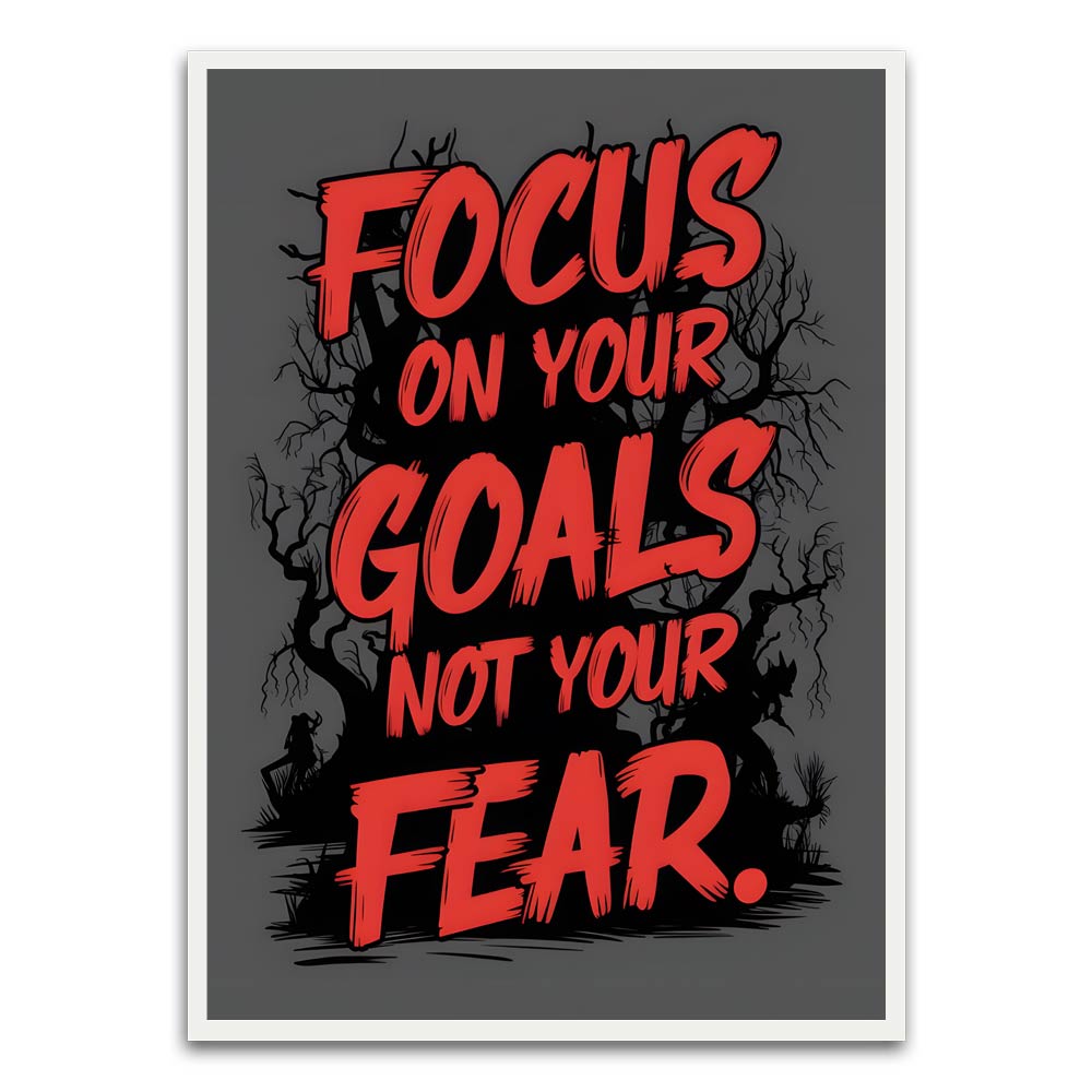 Focus on your goals White Printed frame acrylic canvas Frames