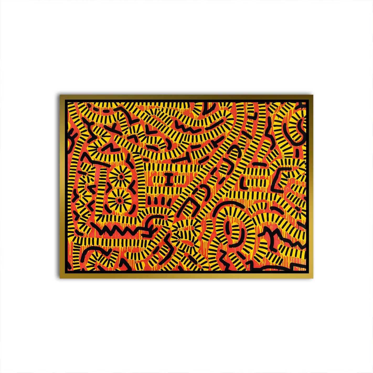 Labyrinth of Hues Gold Canvas frame acrylic canvas Frames