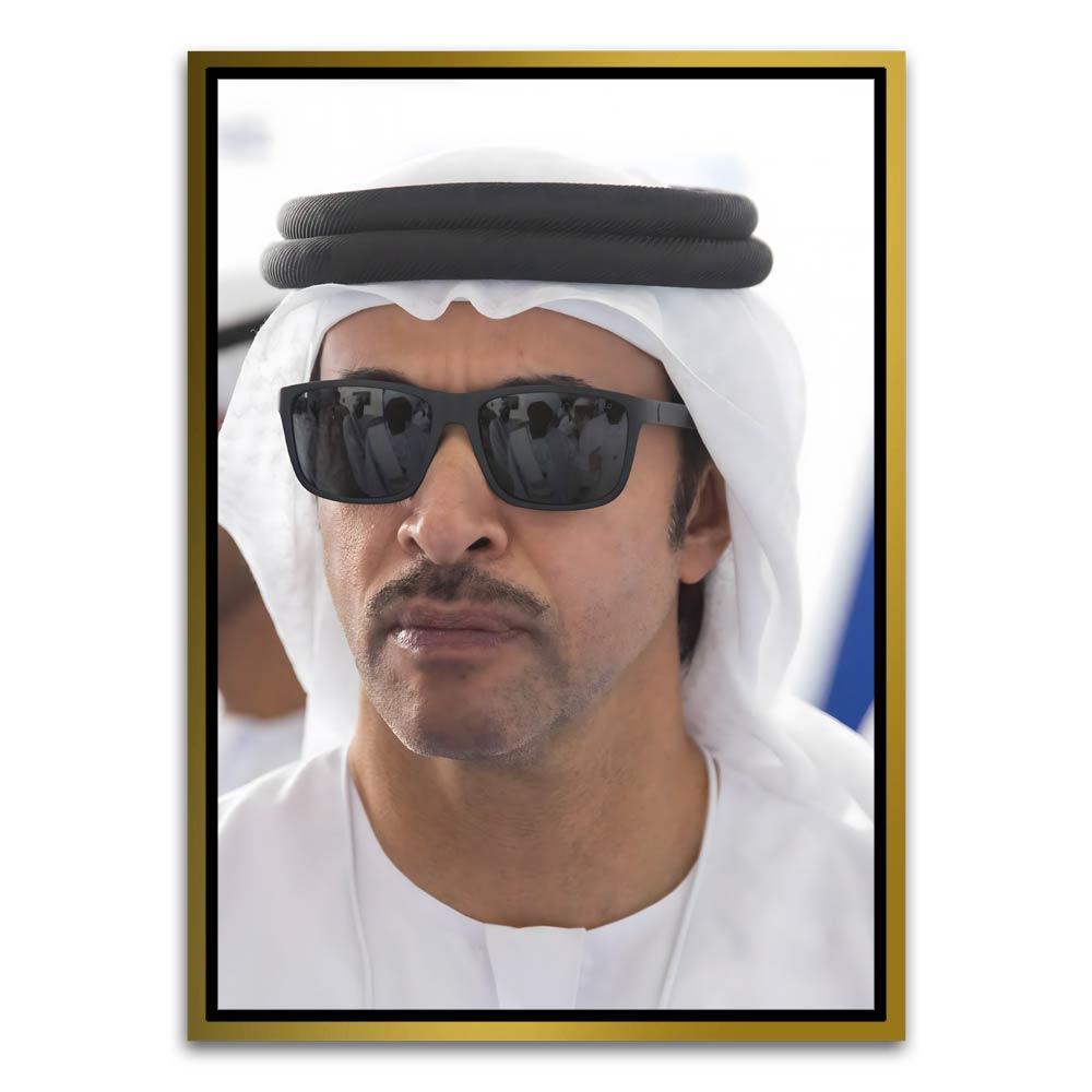 Hazza bin Zayed Al Nahyan Gold Canvas frame acrylic canvas Frames