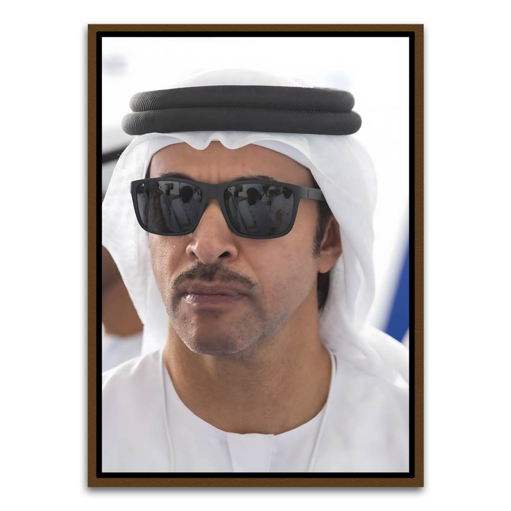 Hazza bin Zayed Al Nahyan Brown Canvas frame acrylic canvas Frames