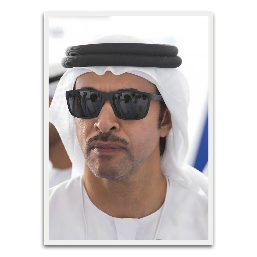 Hazza bin Zayed Al Nahyan White Printed frame acrylic canvas Frames