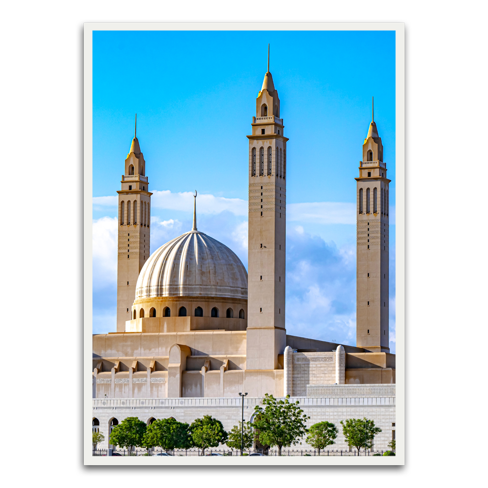 Mosque White Printed frame acrylic canvas Frames