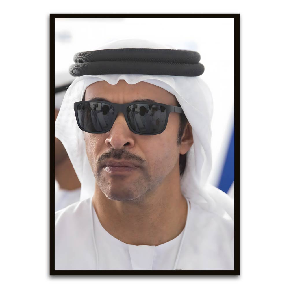 Hazza bin Zayed Al Nahyan Black Printed frame acrylic canvas Frames