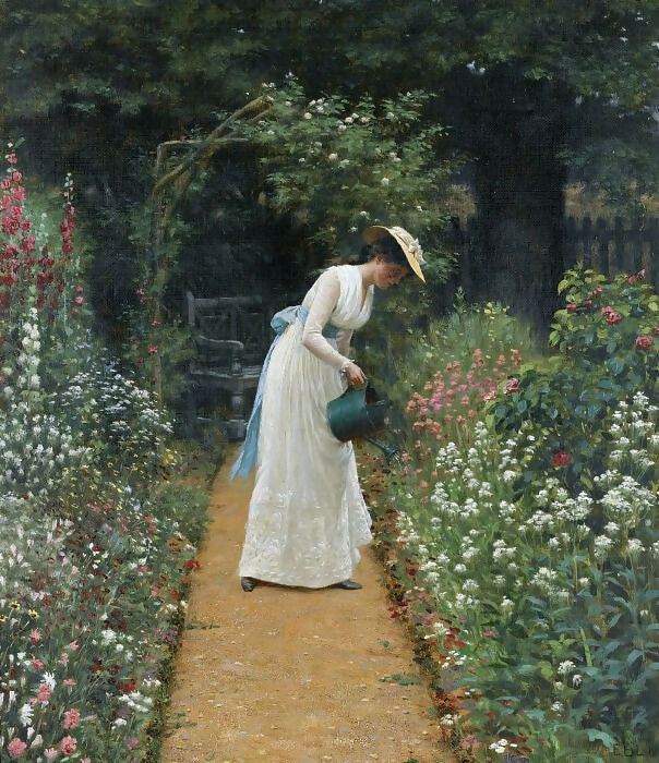 Edmund Blair Leighton – My Ladies' Garden 50X40 Canvas