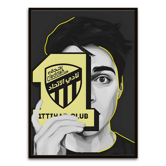 ITTHAD CLUB 3 Black Printed frame acrylic canvas Frames