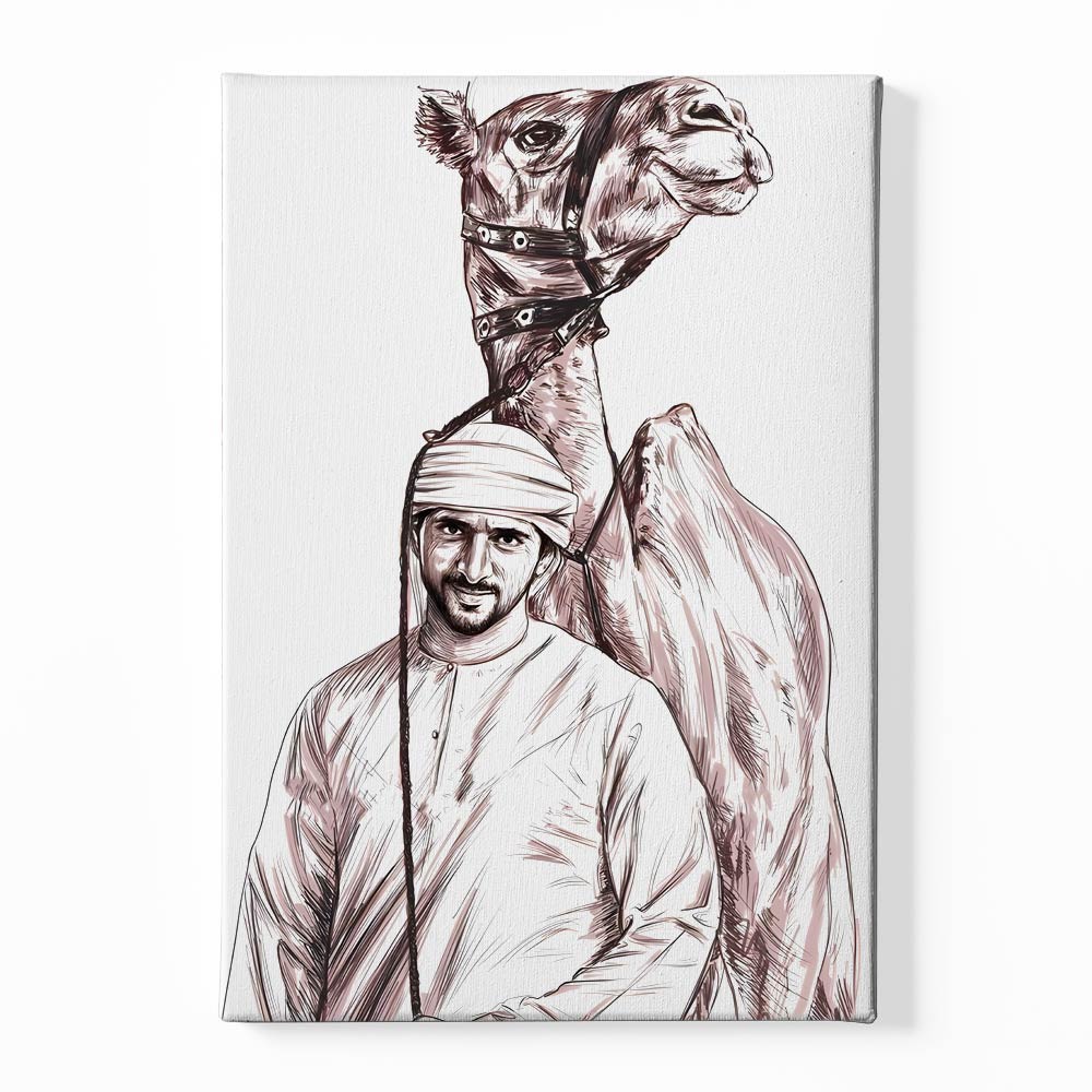 Sheikh Hamdan bin Mohammed bin Rashid Al Maktoum Canvas acrylic canvas Frames