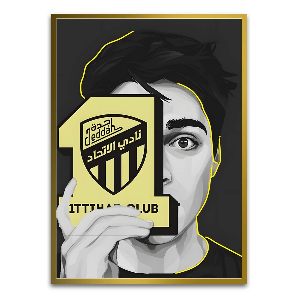 ITTHAD CLUB 3 Gold Printed frame acrylic canvas Frames