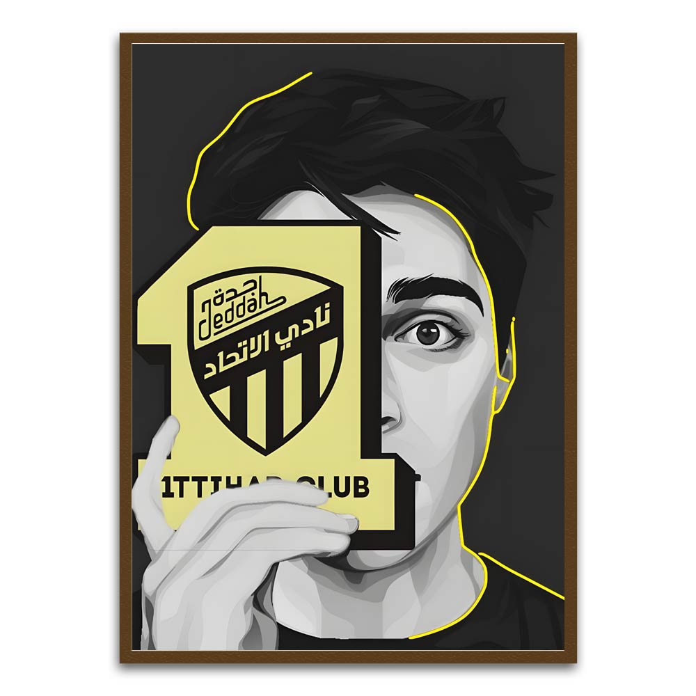 ITTHAD CLUB 3 Brown Printed frame acrylic canvas Frames