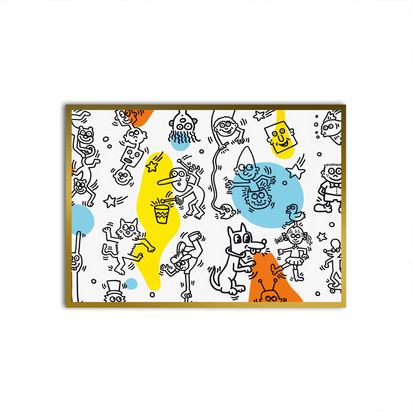 Whimsical Creature Gold Printed frame acrylic canvas Frames