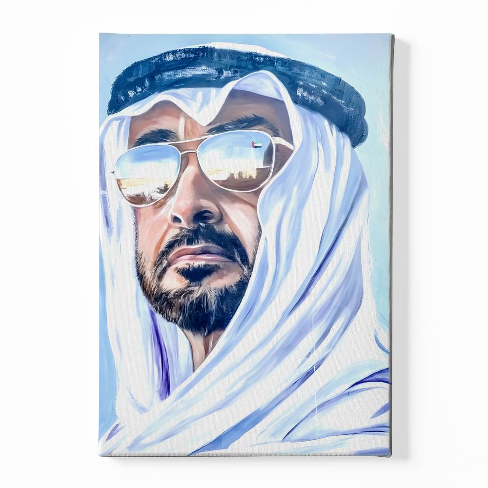 Sheikh Mohammed Bin Rashid Al Maktoum. Canvas acrylic canvas Frames