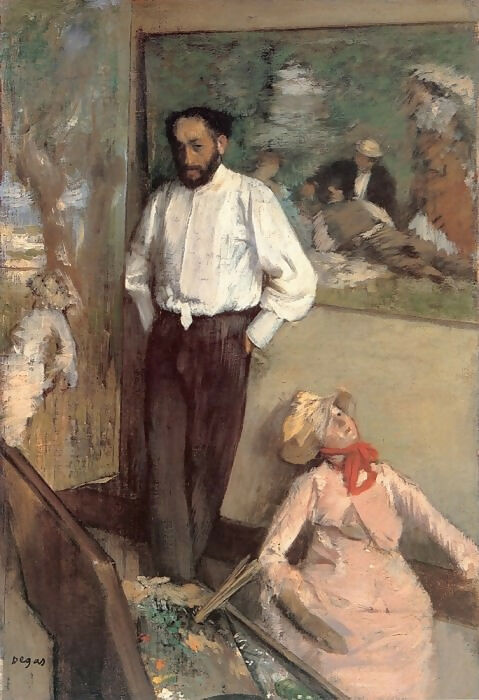Edgar Degas - Portrait of the Artist Henri Michel Levy 50X40 Canvas