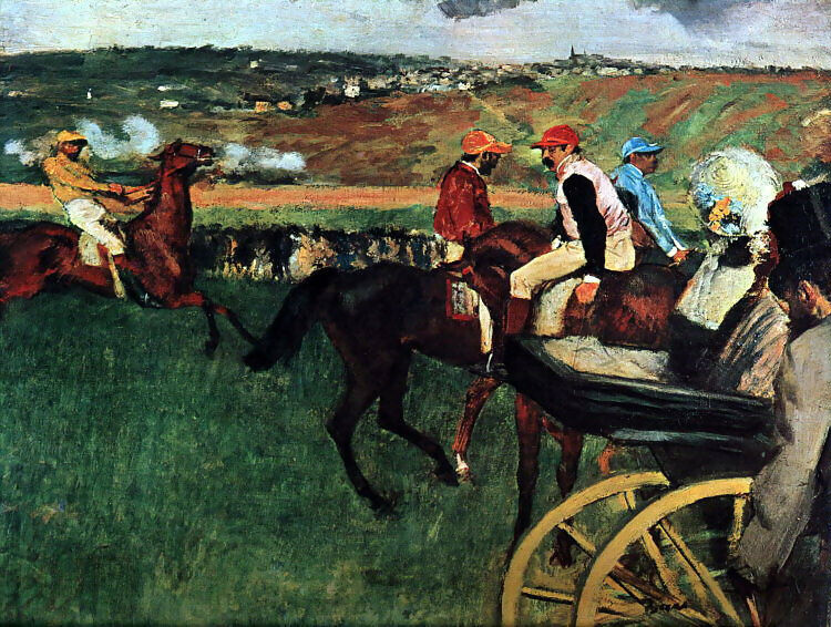 Edgar Degas - At the Racesss 90x120 Canvas