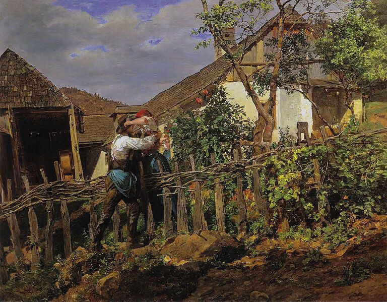 Ferdinand Georg Waldmüller – Neighbors 50X69 Canvas