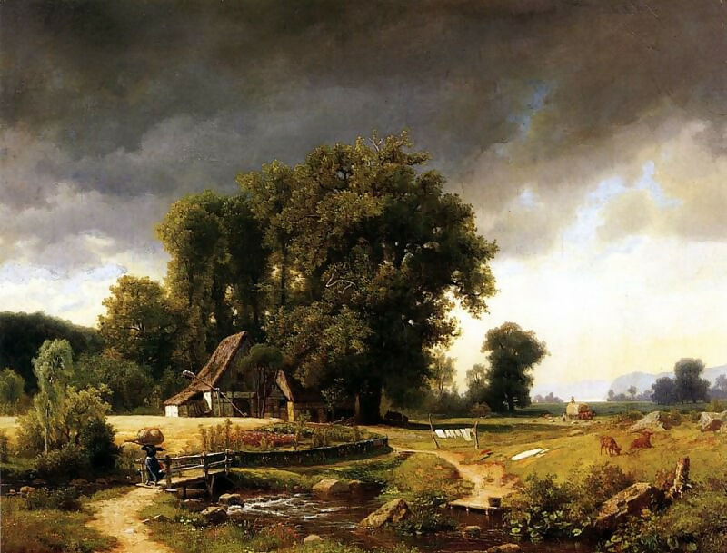Albert Bierstadt – Westphalian Landscape 45x60 Canvas