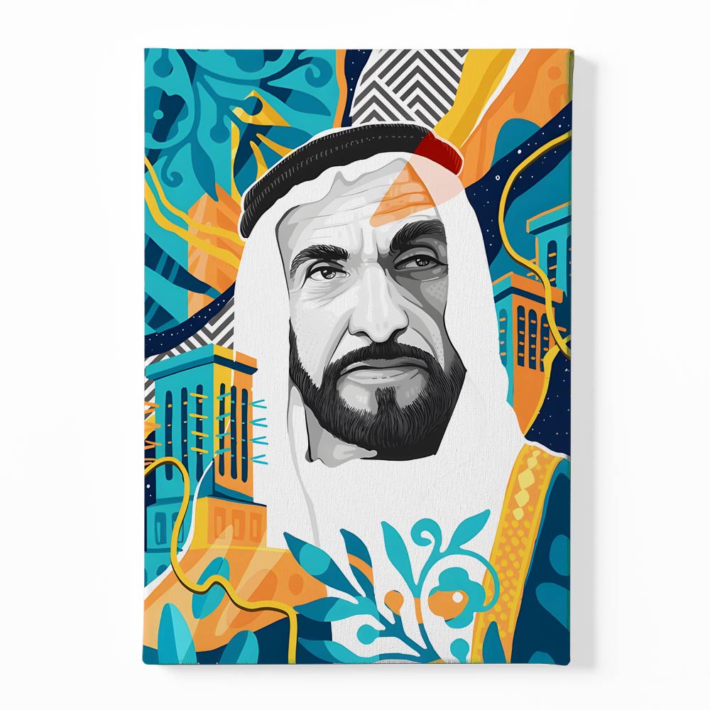 Sheikh Zayed Bin Sultan Al Nahyan Canvas acrylic canvas Frames