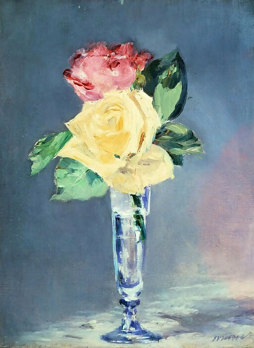 Edouard Manet – Roses in a Glass 45x60 Canvas