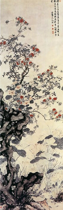 Chinese Painters of the Middle Ages (陈淳 - 溽暑花卉图) – Chen Chun 50X40 Canvas