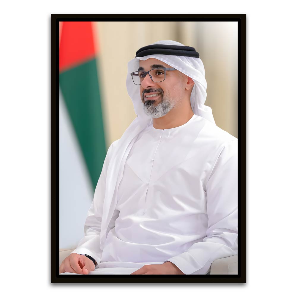 Sheikh Khaled bin Mohamed bin Zayed Al Nahyan Black Canvas frame acrylic canvas Frames