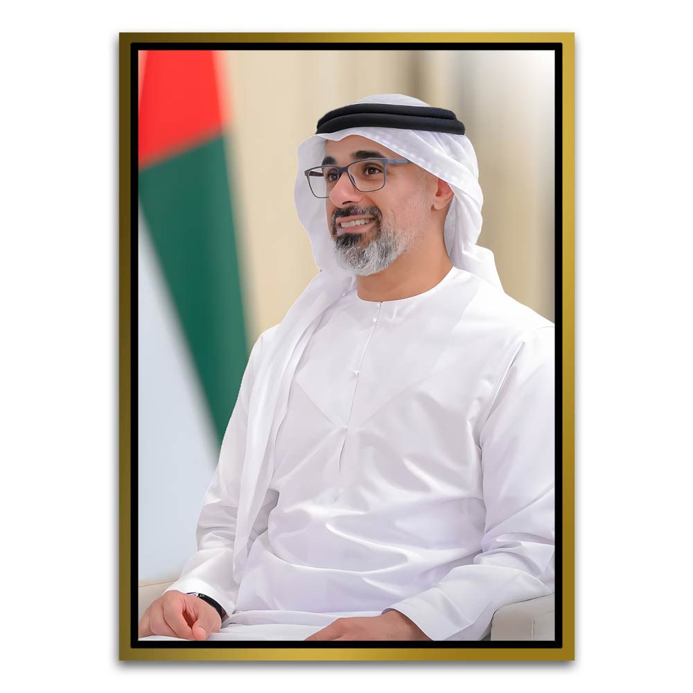 Sheikh Khaled bin Mohamed bin Zayed Al Nahyan Gold Canvas frame acrylic canvas Frames