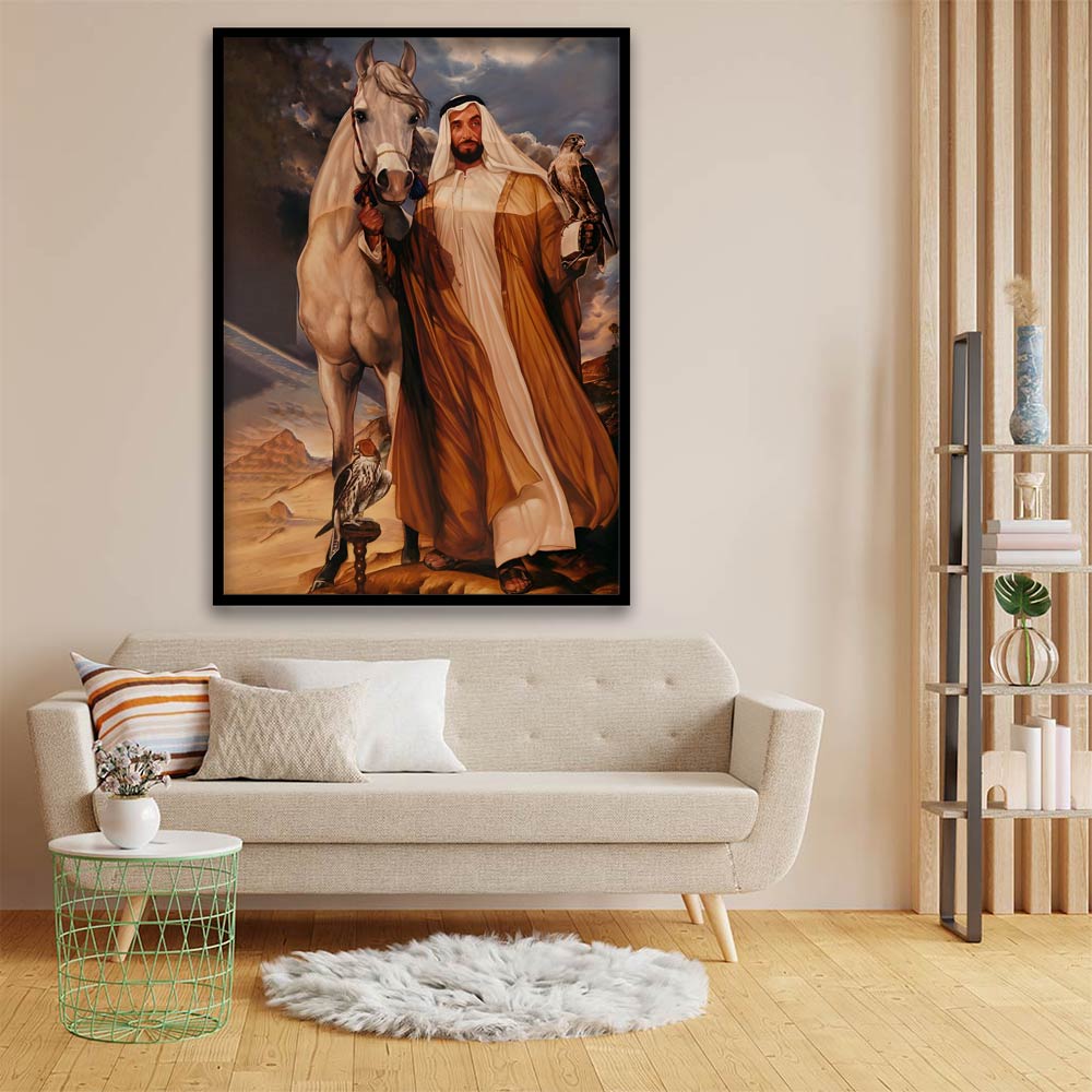 Sheikh Zayed Bin Sultan Al Nahyan Art acrylic canvas Frames