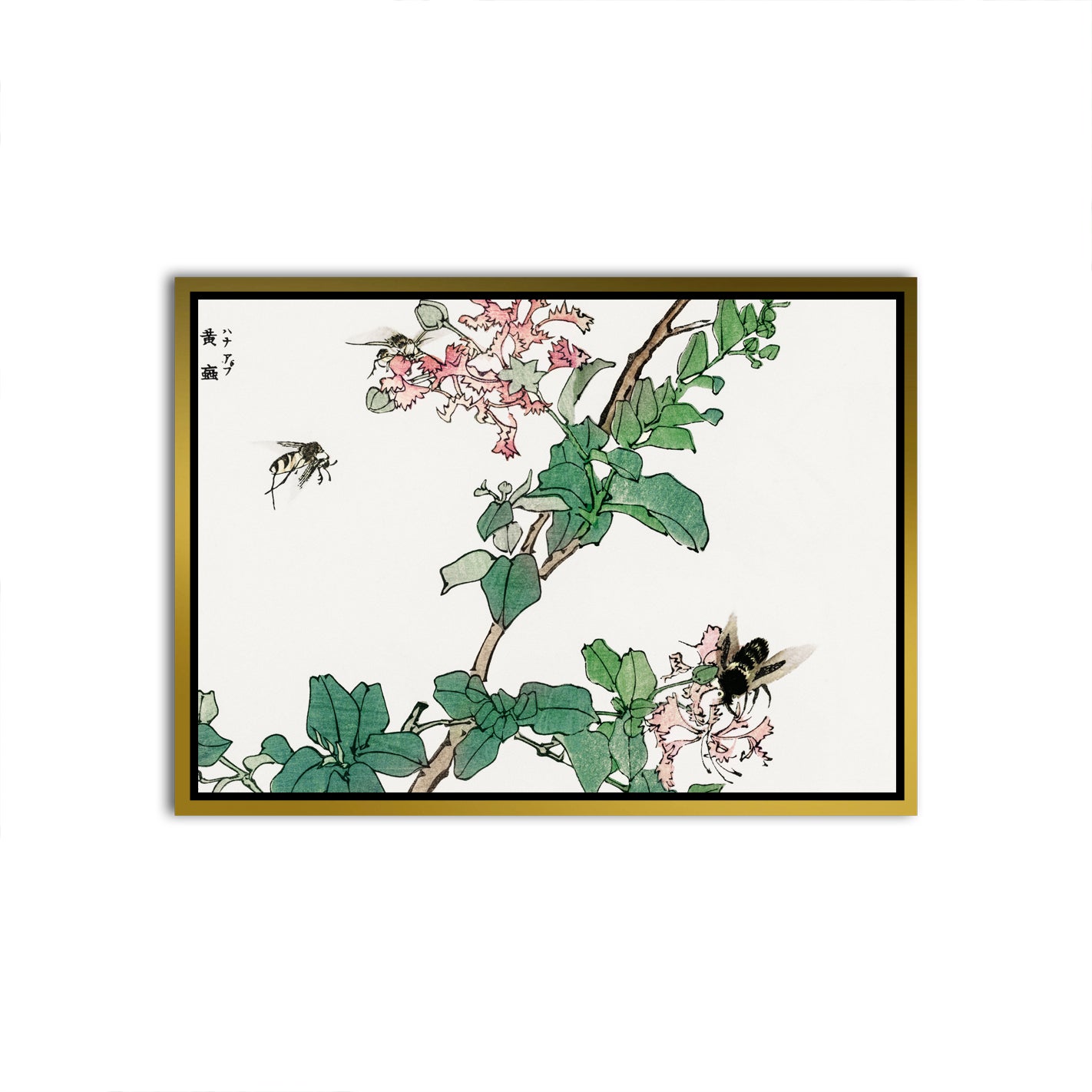 Blossoms and Bees Gold Canvas frame acrylic canvas Frames