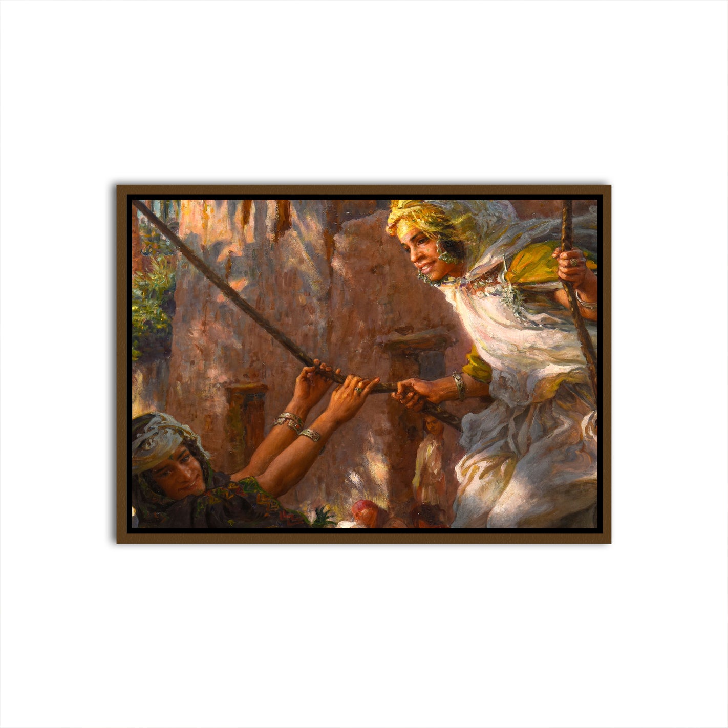 Nasreddine dinet la balançoire Brown Canvas frame acrylic canvas Frames