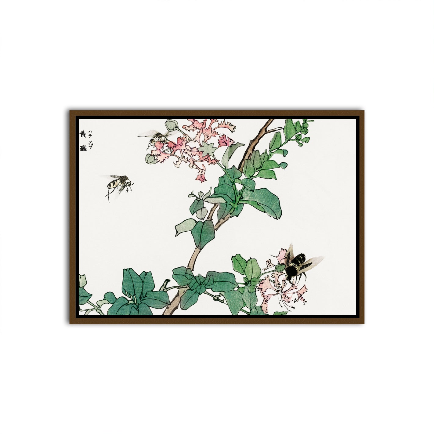 Blossoms and Bees Brown Canvas frame acrylic canvas Frames