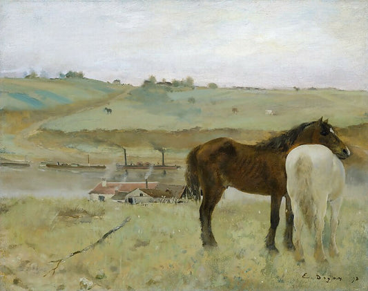 National Gallery of Art – Degas, Edgar - Horses in a Meadow 50X40 Canvas